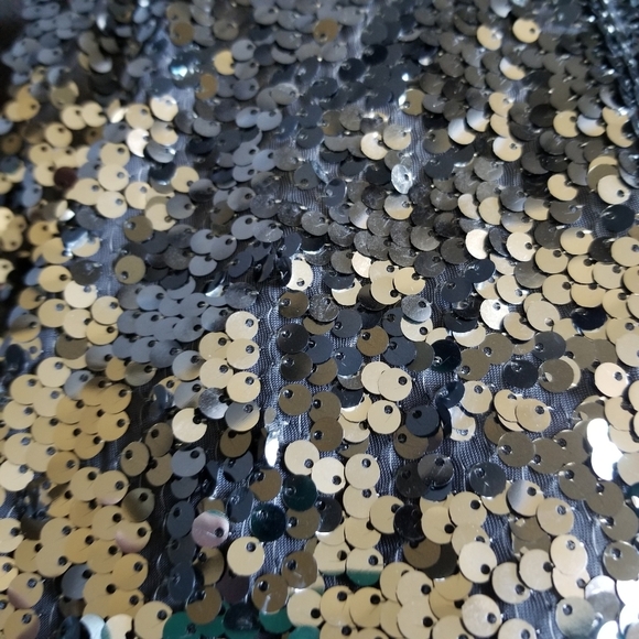 Fredericks of Hollywood Silver sequin criss cross back dress size Med - Picture 10 of 15